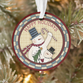 Joyeuses Fêtes Snowman Père Et Fils