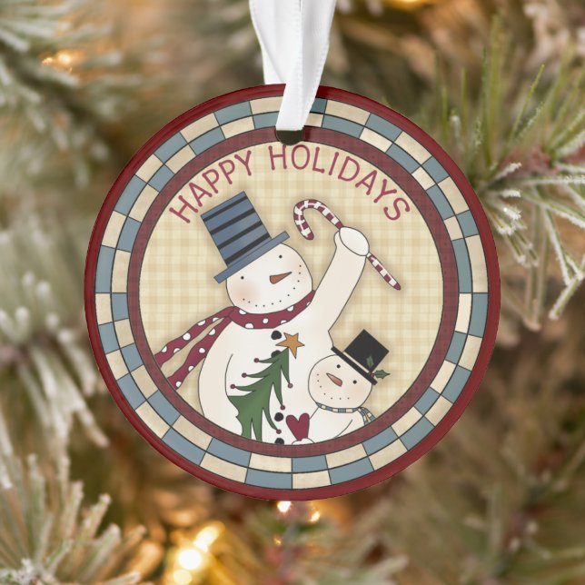Joyeuses Fêtes Snowman Père Et Fils (Arbre)