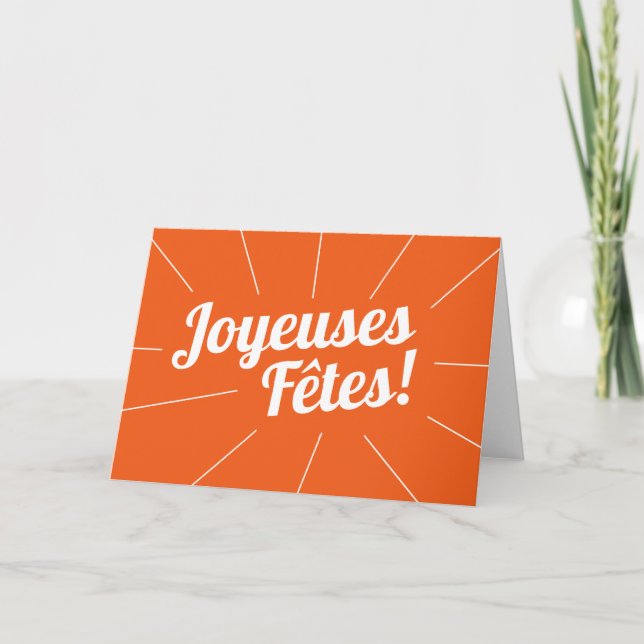 Joyeuses Fêtes sur carte de vœux française (Devant)