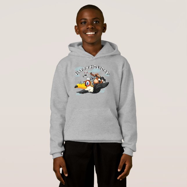 Joyeuses fêtes | Sweat - shirt à capuche de repous (Devant entier)