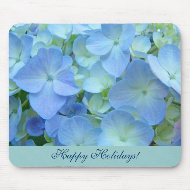 Joyeuses Fêtes ! tapis de souris Bleu Floral Hydra (Devant)