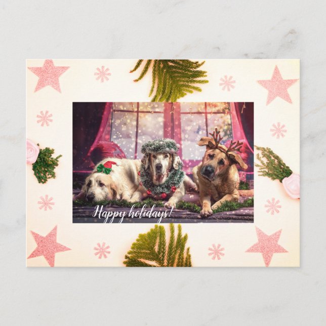 Joyeuses Fêtes Yappy, Carte de Vœux pour Animaux (Devant)