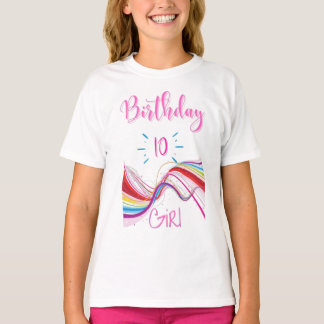 Joyeuses Filles d'anniversaire 10 ans T-shirt