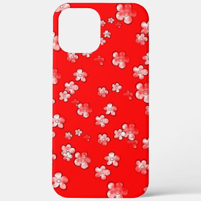 Joyeuses Fleurs 3 - Rouge - Jolie Fille Coque - (Verso)