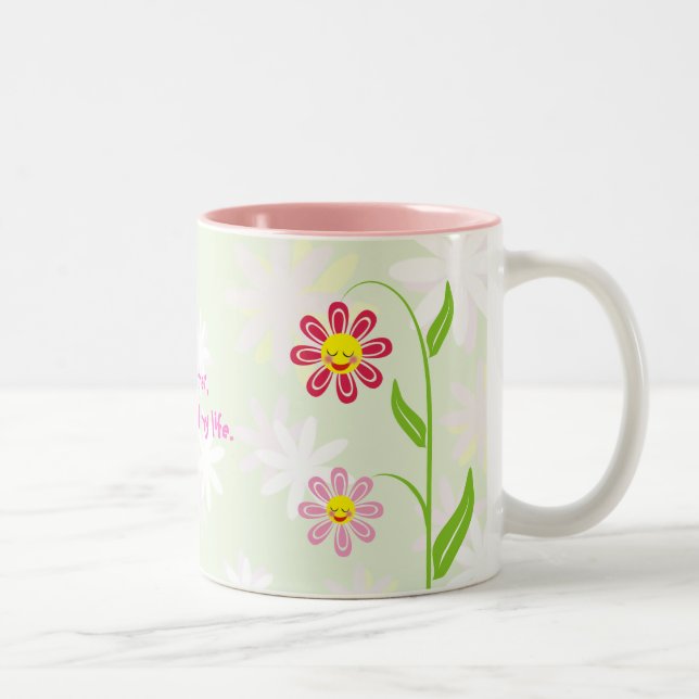 Joyeuses fleurs Fête des mères mignonne mug (Droit)