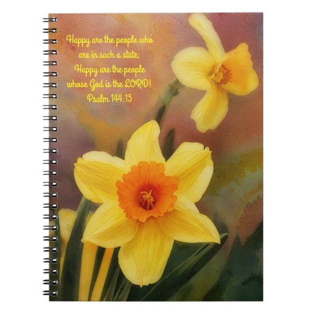 Joyeuses Fleurs Jaunes Foi Bible Verse Journal (Devant)