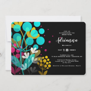 Joyeuses Fleurs nuptiales Invitation douche nuptia