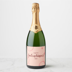Joyeuses Galentines, Étiquette de champagne rose p