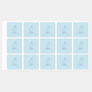 "Joyeuses larmes" Étiquettes de mariage bleu pour 