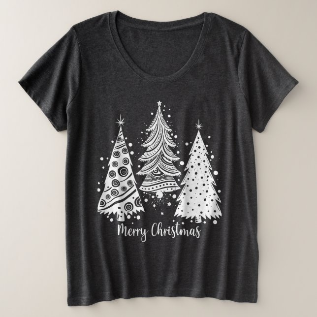 Joyeuses lettres de Noël avec les arbres de Noël (Design devant)