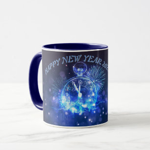 Joyeuses Mugs du Nouvel An 2024 bleu marine couleu