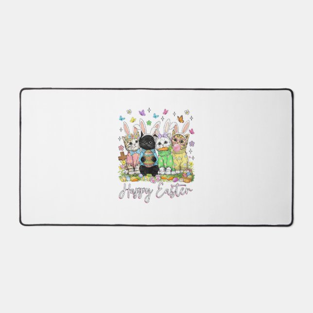 Joyeuses Pâques Adorateur de Chat Mignon Lapin Jou (Recto)