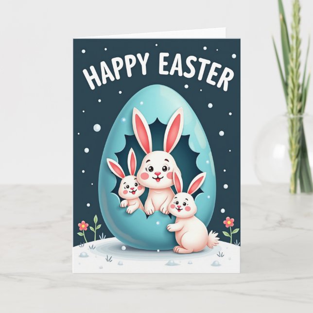 Joyeuses Pâques Amis Carte Mignonne (Devant)