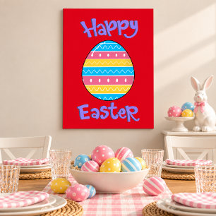Joyeuses Pâques avec affiche d'œuf