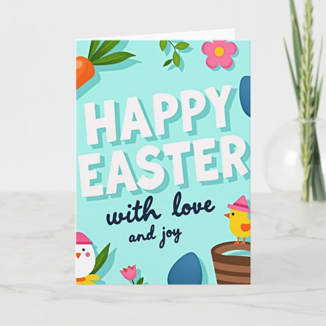 Joyeuses Pâques avec carte d'amour (Devant)