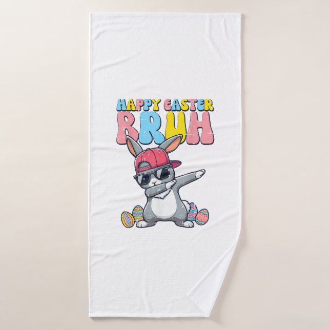 Joyeuses Pâques Bruh Lapin Dab Lapin Danse Garçons (Serviette de bain)