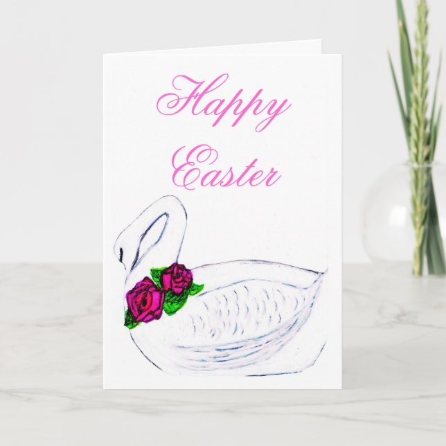 Joyeuses Pâques carte cygne (Devant)