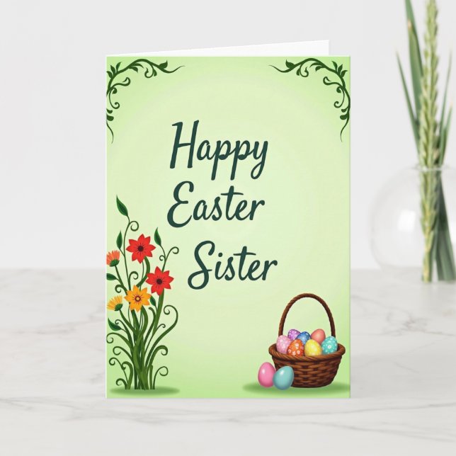 Joyeuses Pâques Carte de printemps pour sœur (Devant)