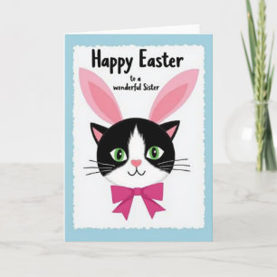 Joyeuses Pâques Carte de Sœur Chat