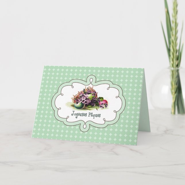Joyeuses pâques. Carte Est à French (Devant)