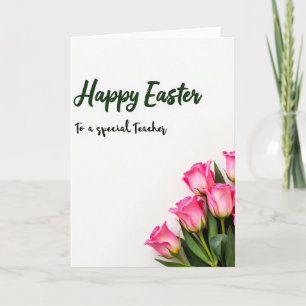 Joyeuses Pâques Carte Fleurie pour l'enseignant