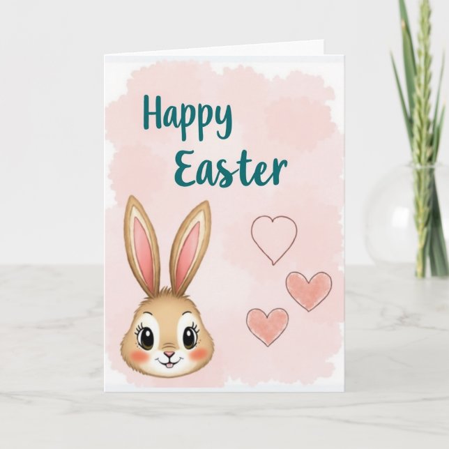 Joyeuses Pâques Carte Lapin (Devant)