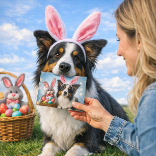 Joyeuses Pâques Chien Mignon Vacances Carte de Vœu