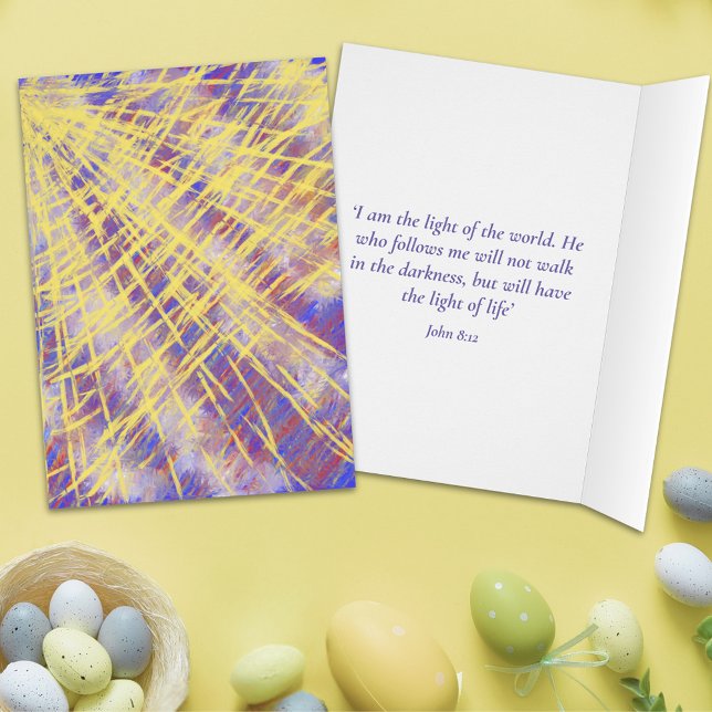 Joyeuses Pâques Citation de la Bible d'art chrétie (Happy easter modern christian abstract art bible quote folded greetings card)