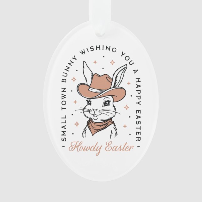 Joyeuses Pâques cow-boy lapin souhaits western cou (devant)