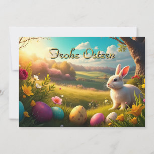 Joyeuses Pâques dans un paysage printanier