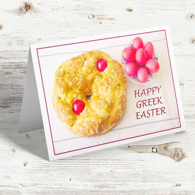 Joyeuses Pâques grecques avec carte de pain Tsoure (Créateur téléchargé)