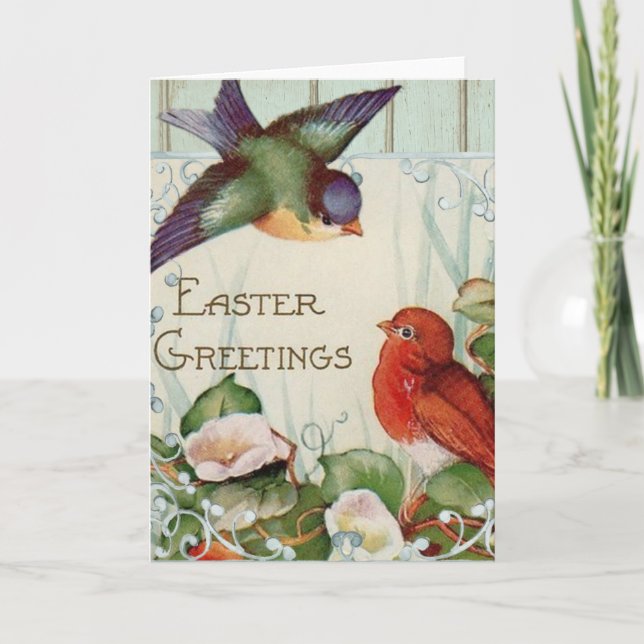 Joyeuses Pâques image vintage de carte de Pâques (Devant)