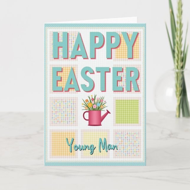 Joyeuses Pâques jeune homme carte (Devant)