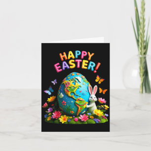 Joyeuses Pâques jour de la terre 2026 lapin carte 