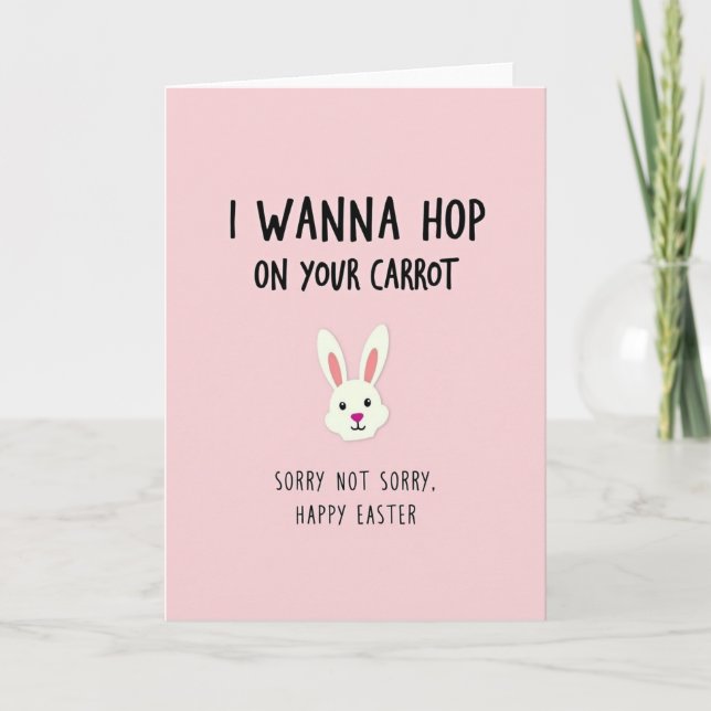 Joyeuses Pâques Lapin de Carotte Carte Drôle (Devant)