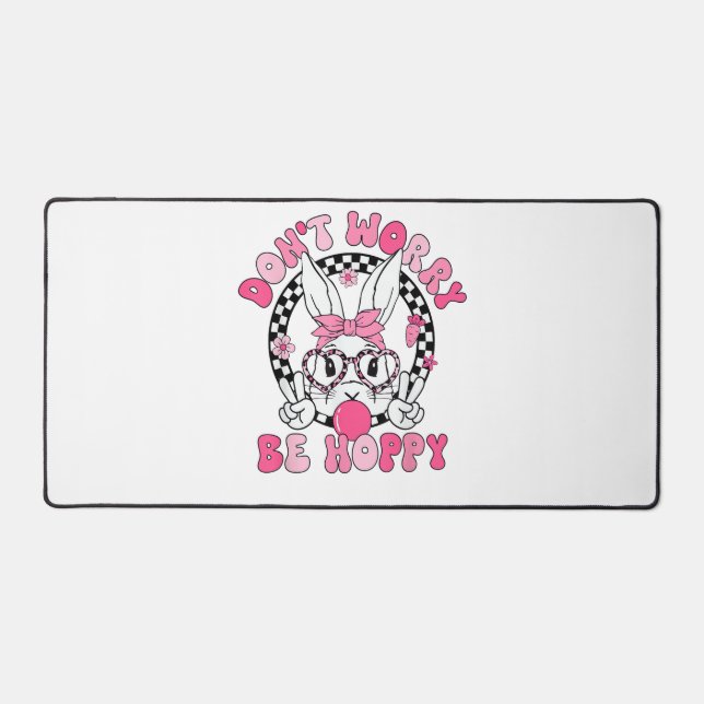 Joyeuses Pâques Lapin Groovy Visage Ne vous inquié (Recto)