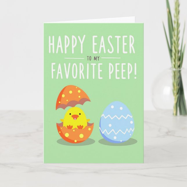 Joyeuses Pâques Ma Carte de Poussin Préféré (Devant)