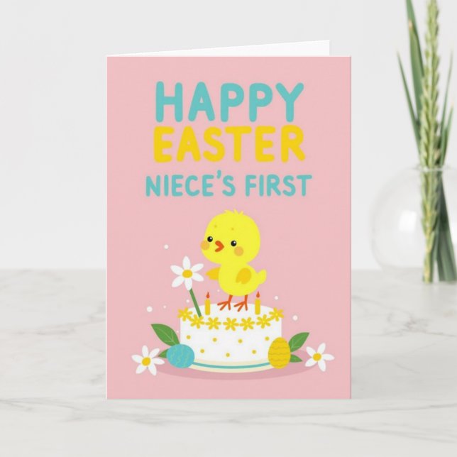 Joyeuses Pâques Nièces Première Fois Carte (Devant)