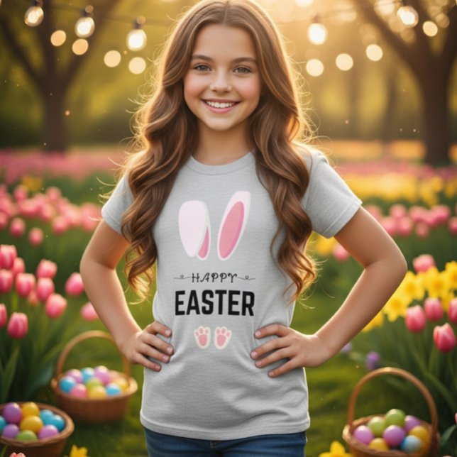 Joyeuses Pâques Oreilles de Lapin Mignon T-Shirt F (Créateur téléchargé)