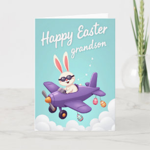 Joyeuses Pâques Petit-Fils Carte Avion