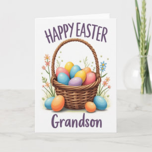 Joyeuses Pâques Petit-Fils Carte de Printemps