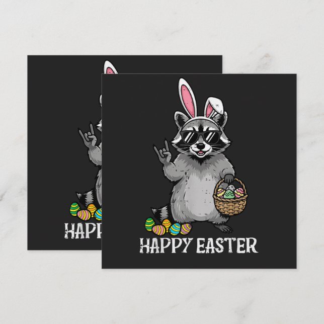 Joyeuses Pâques Raton laveur Lapin (Devant / Derrière)
