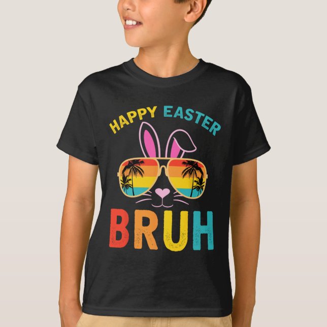 Joyeuses Pâques T-shirt Bruh Meme Drôle Citation F (Devant)