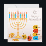 Joyeuses pièces d'or Hanoukka Menorah Dreidel<br><div class="desc">Cette conception de vacances dispose d'une menorah avec des dreidels et des pièces d'or. Le texte "Happy Hanoukka" est écrit dans le script de calligraphie moderne avec l'Étoile de David ci-dessus. #hanoukka #chanukah #vacances #saisonnière #fête #menorah #dreidel #coins #or #starofdavid #star #modernisme #tendance #style #style #design #populaire #design #design #designer...</div>