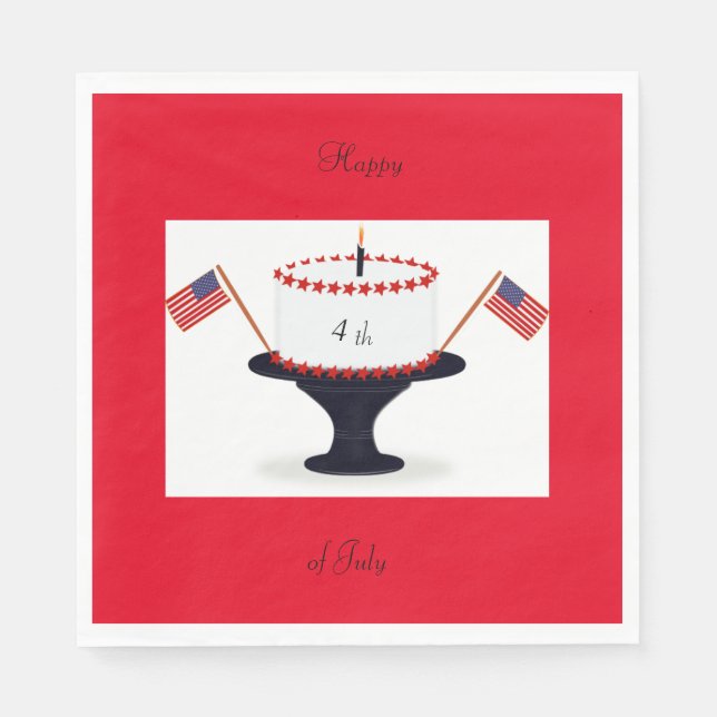 Joyeuses serviettes en papier 4 juillet (Devant)