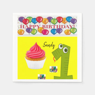 Joyeuses serviettes en papier d'anniversaire