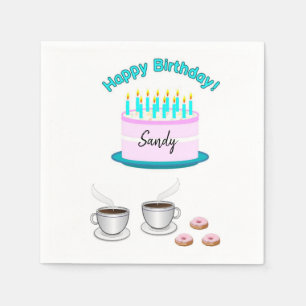 Joyeuses serviettes en papier d'anniversaire