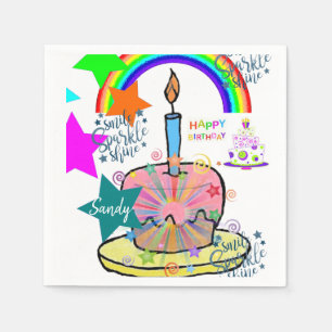 Joyeuses serviettes en papier d'anniversaire