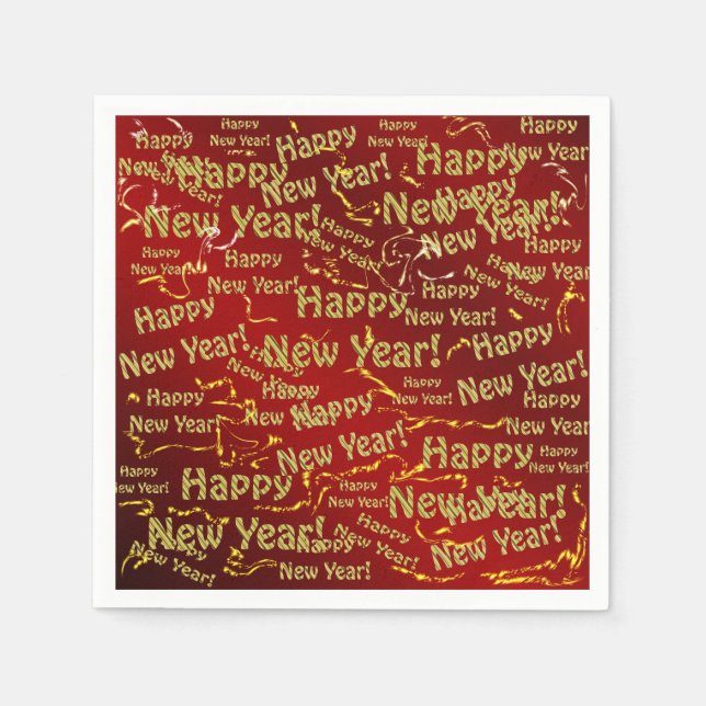joyeuses serviettes en papier du nouvel an (Devant)