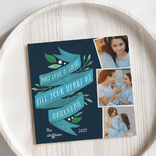 Joyeuses Tidings   CARTE PHOTO HANOUKKA CARRÉ